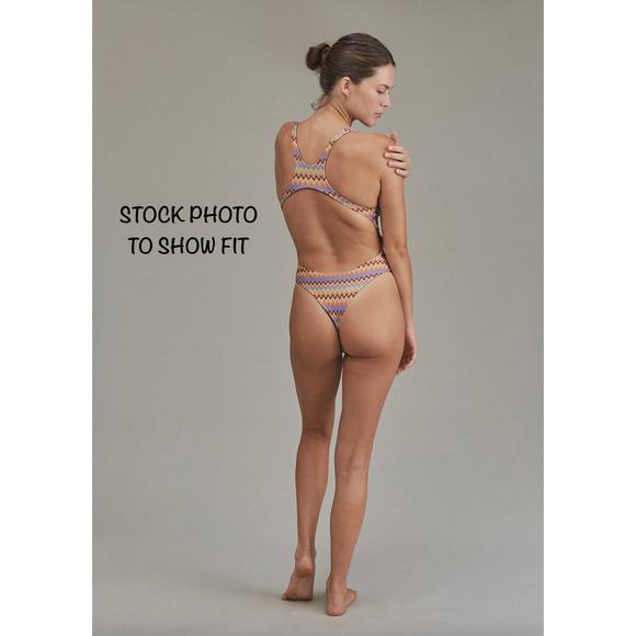 Acacia Swim Pepper Full One Piece - Berry - High Cut Racerback - Size Large - Picture 5 of 9